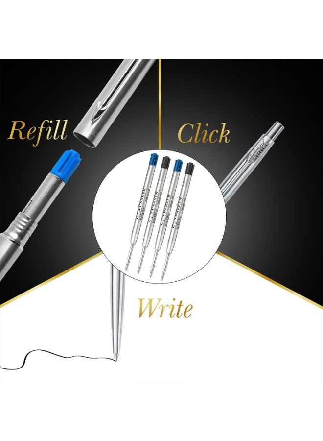 Parker Classic Ball Pen – Elegant Stainless Steel Body with Chrome Trim, Premium Writing Instrument with Smooth Ink Flow – Ideal for Office, Gifting & Daily Use - Image 4